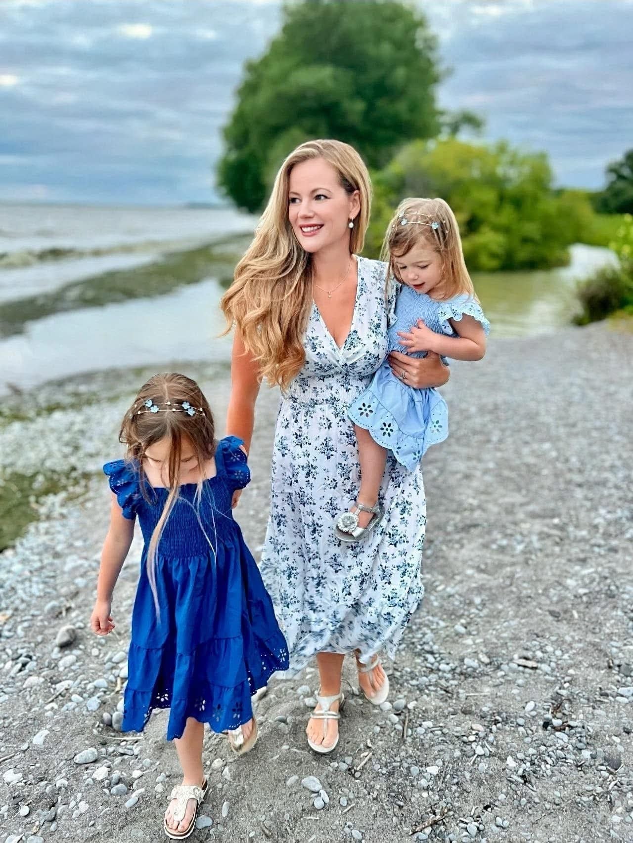 Kathleen Flynn spending time outdoors with her children
